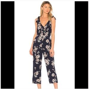 Cupcakes and Cashmere Navy Floral Jumpsuit Size S